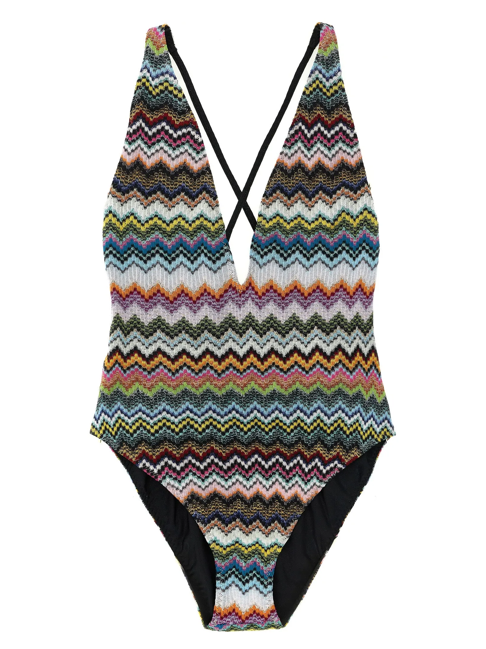 Zigzag One-Piece Swimsuit Beachwear Multicolor sold by Wanan Luxury