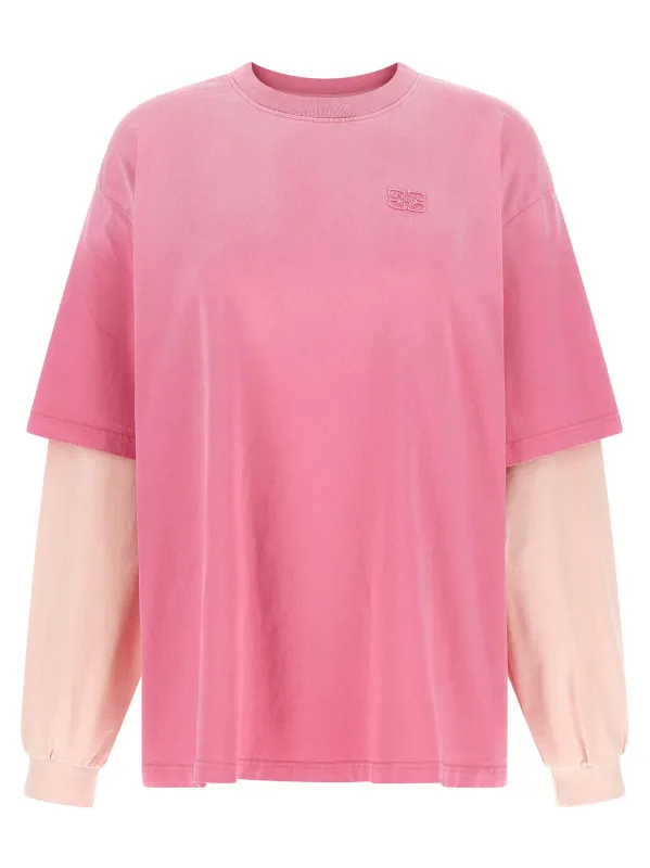 Double Layer Sleeve T-Shirt Pink sold by Wanan Luxury