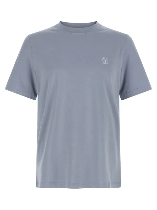 Logo Print T-Shirt Light Blue sold by Wanan Luxury