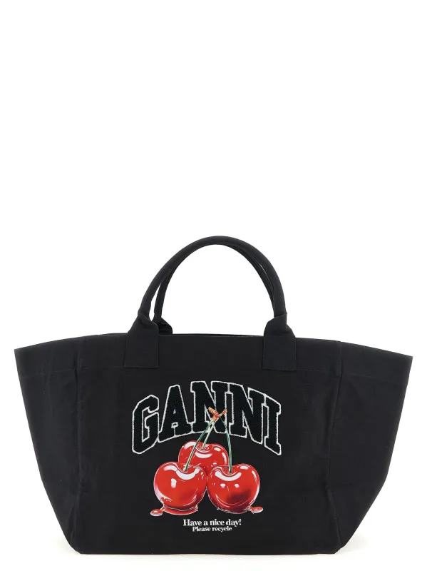 Black Xxl Cherry Tote Tote Bag Black sold by Wanan Luxury