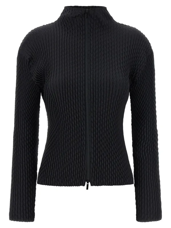 Sleek Pleats Sweaters And Cardigans Black sold by Wanan Luxury