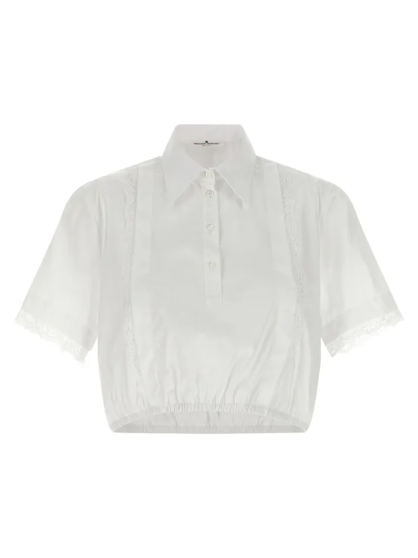 Lace Insert Shirt Shirt And Blouse White sold by Wanan Luxury