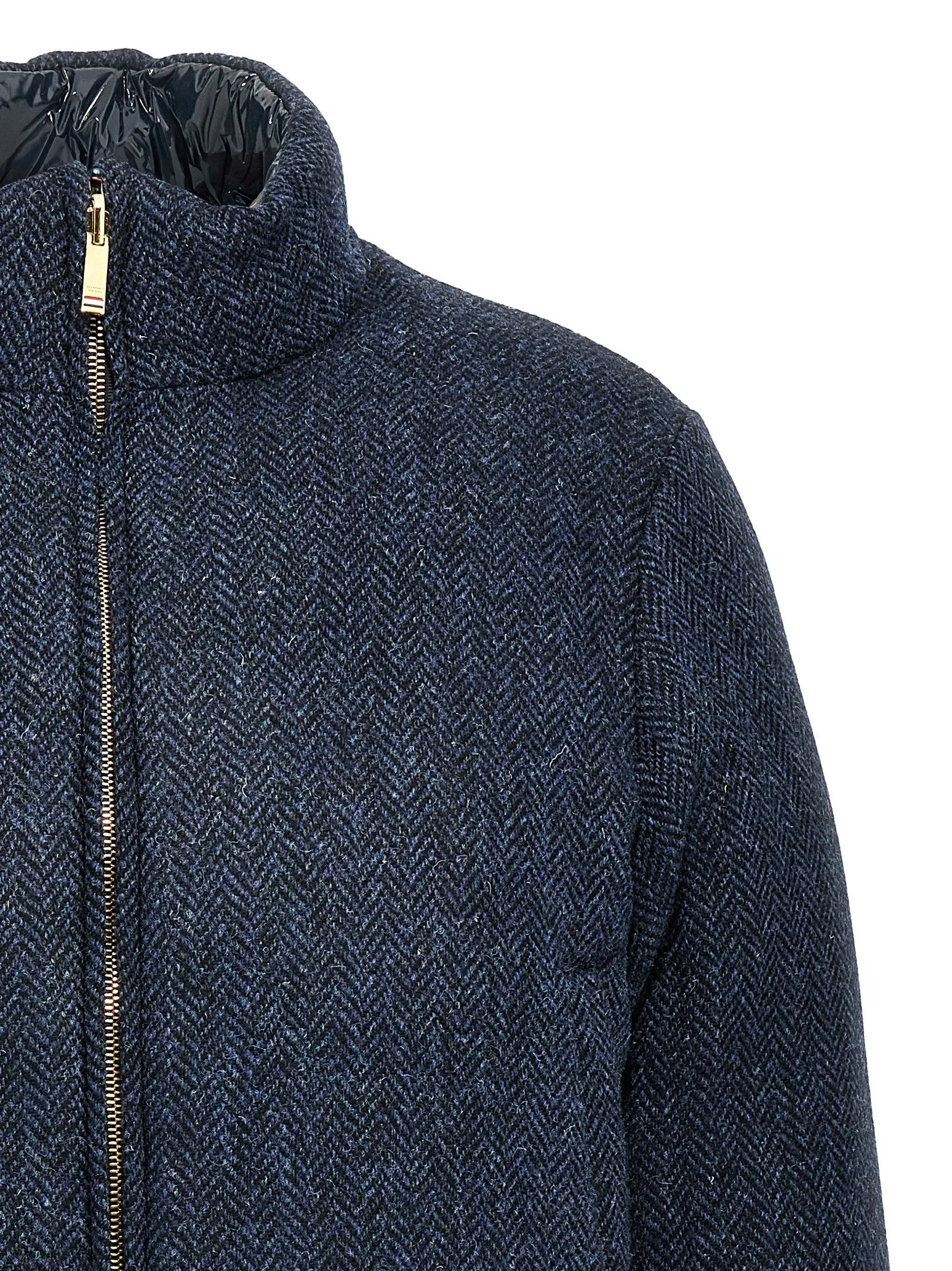Herringbone Harris Tweed Puffer Jackets Blue sold by Wanan Luxury product image thumbnail 4