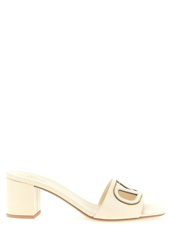 Valentino Garavani Vlogo Signature Slides Sandals White sold by Wanan Luxury