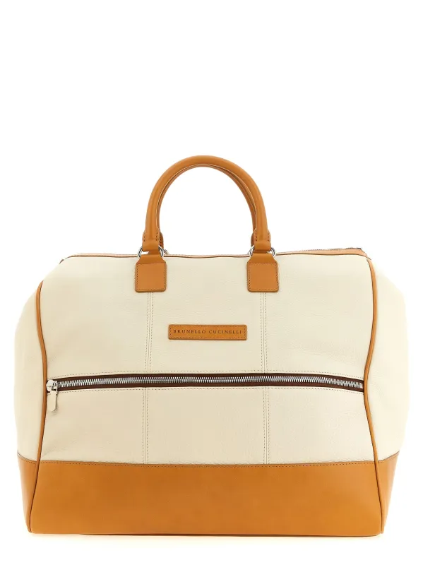 Leather Duffel Bag Home & Lifestyle Beige made by Brunello Cucinelli
