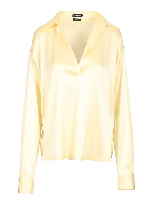 Silk Polo Shirt Shirts Yellow sold by Wanan Luxury