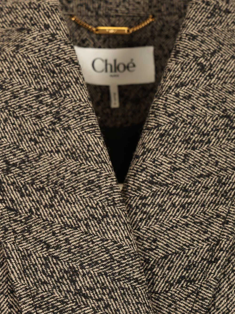 Short Chevron Wool Riding Coat Coats Beige sold by Wanan Luxury product image thumbnail 5