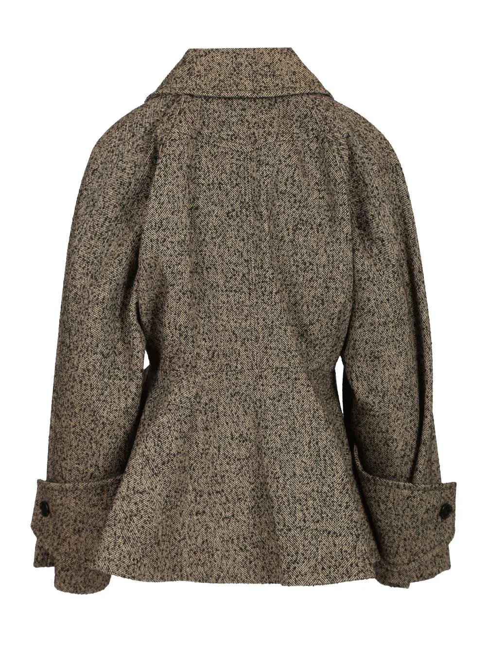Short Chevron Wool Riding Coat Coats Beige sold by Wanan Luxury product image thumbnail 2