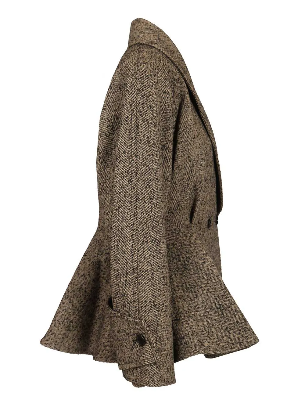 Short Chevron Wool Riding Coat Coats Beige sold by Wanan Luxury product image thumbnail 3