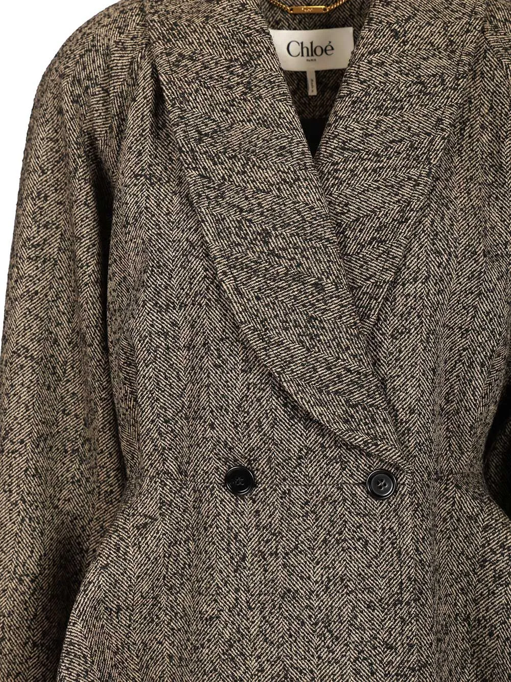 Short Chevron Wool Riding Coat Coats Beige sold by Wanan Luxury product image thumbnail 4