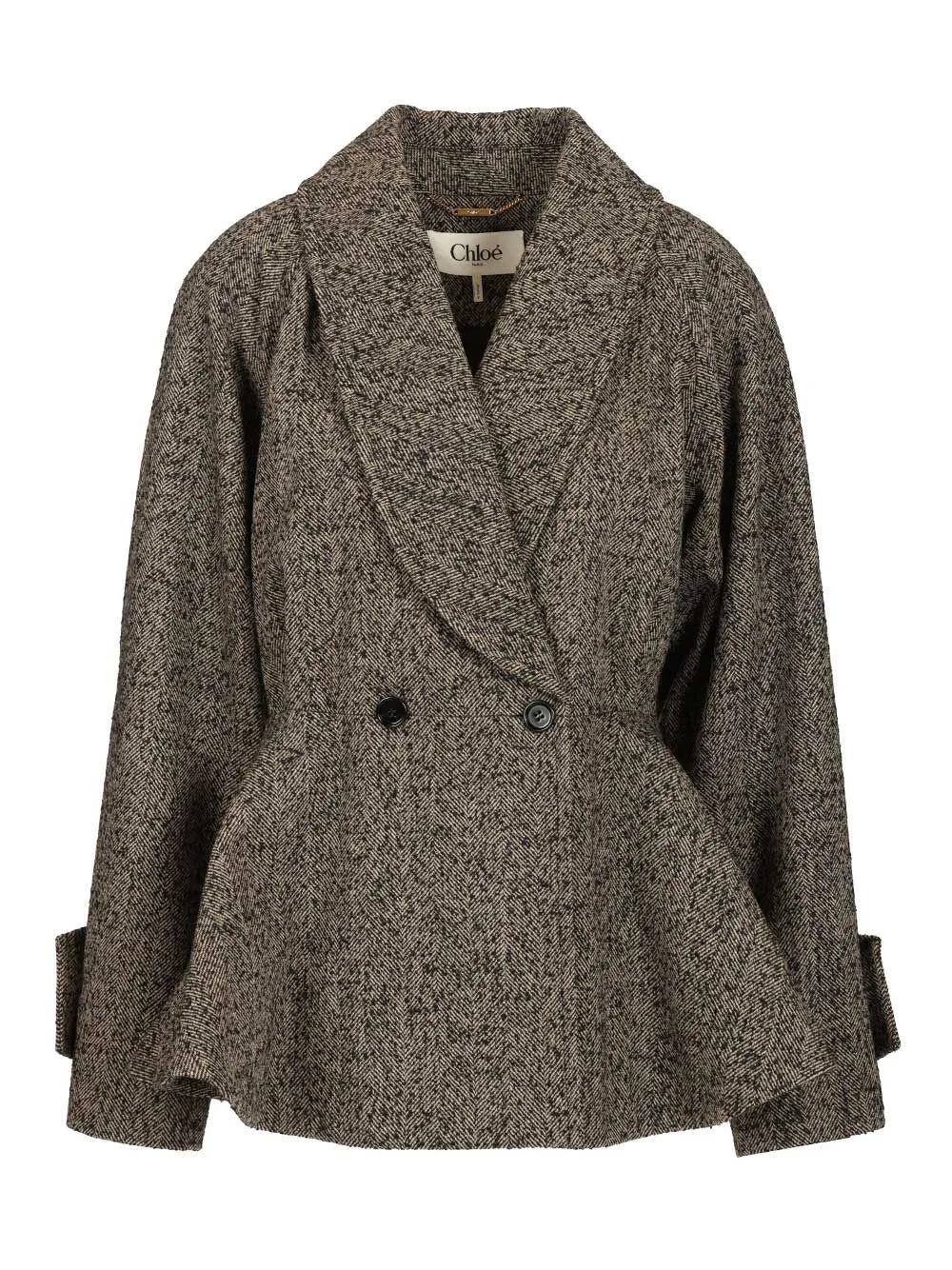 Short Chevron Wool Riding Coat Coats Beige sold by Wanan Luxury