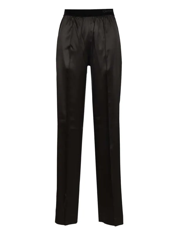 Stretch Silk Pants Trousers Black made by Tom Ford