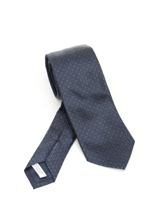 Gancini Graphic Jacquard Tie Ties And Bow Ties Blue sold by Wanan Luxury
