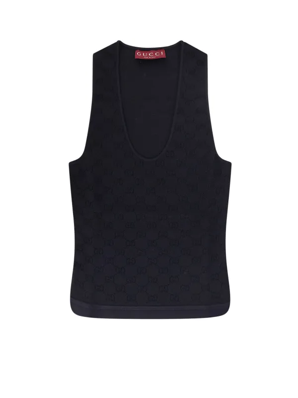 Viscose Blend Top With All-Over Gg Motif sold by Wanan Luxury