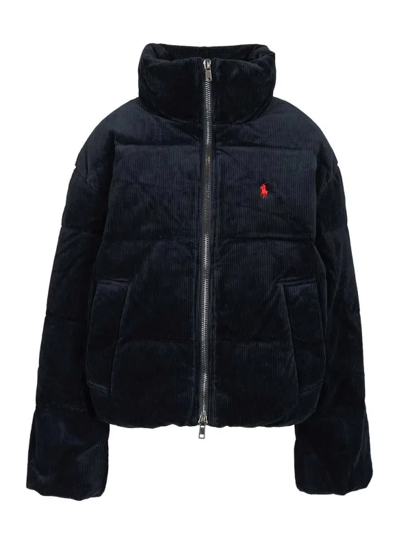 Ribbed Down Jacket Coats Blue made by Polo by Ralph Lauren