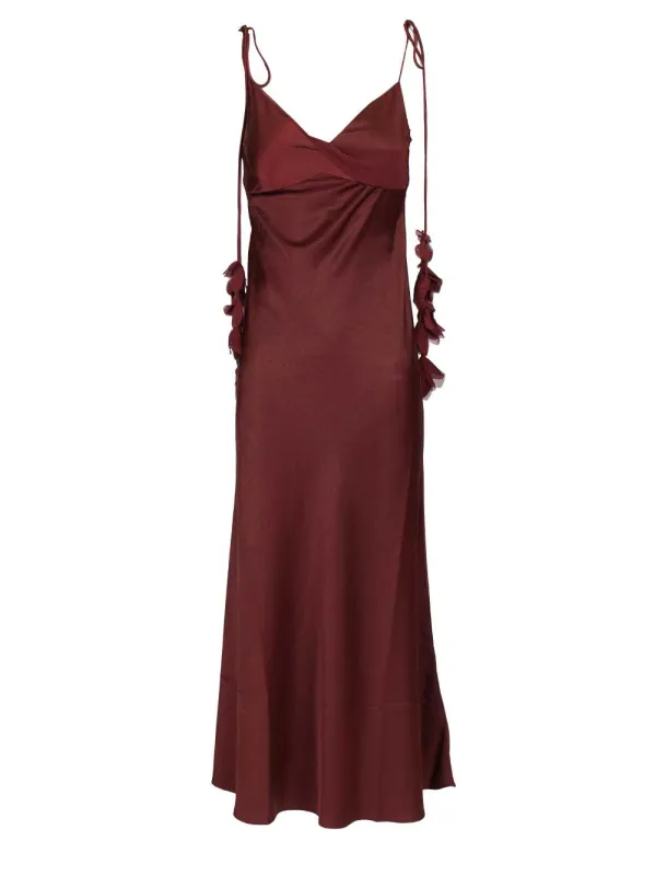 Midi Dress Dresses Bordeaux sold by Wanan Luxury