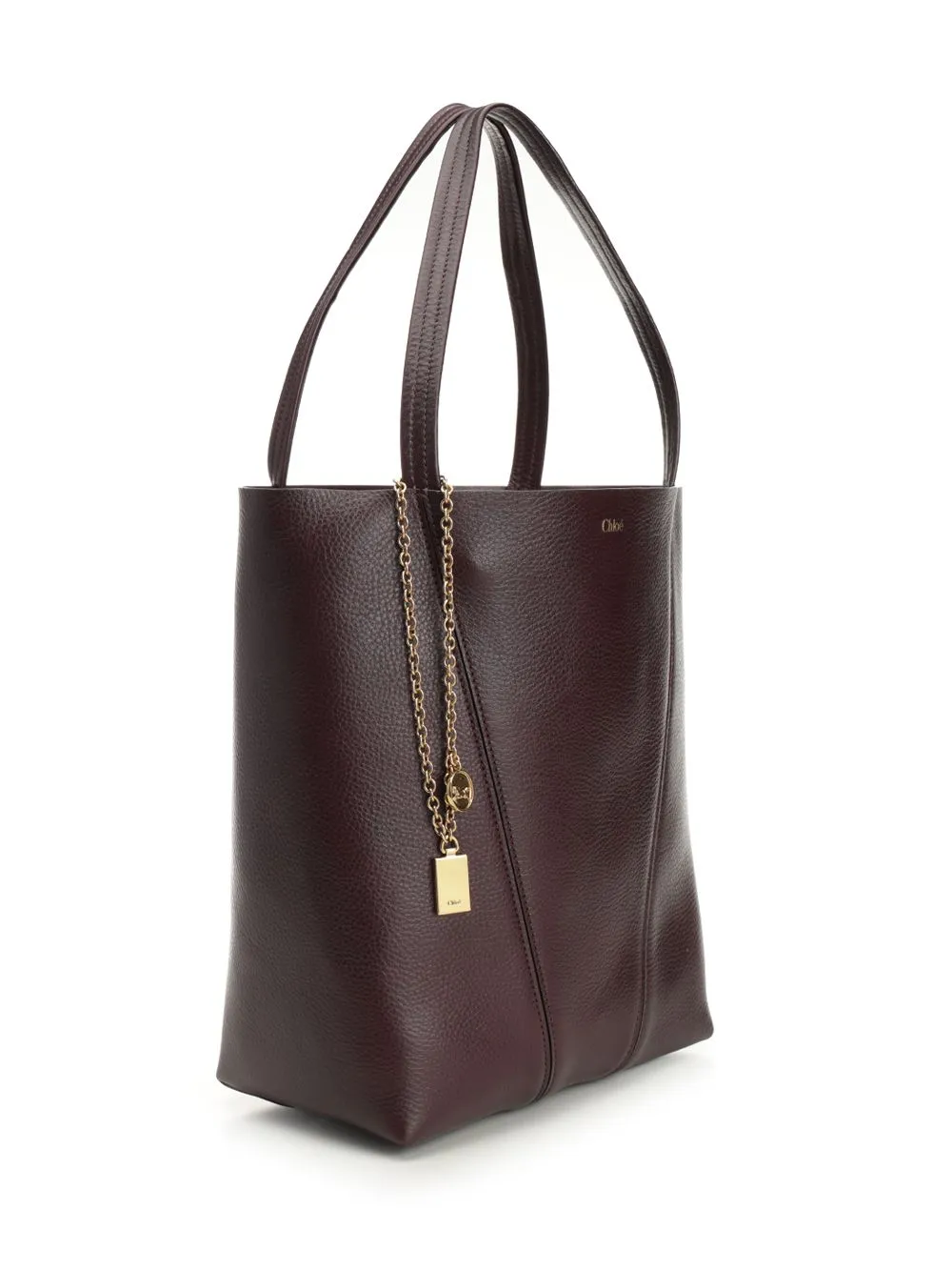 Chloé Spin Large Hammered Leather Tote Bag Handbags Bordeaux sold by Wanan Luxury product image thumbnail 2