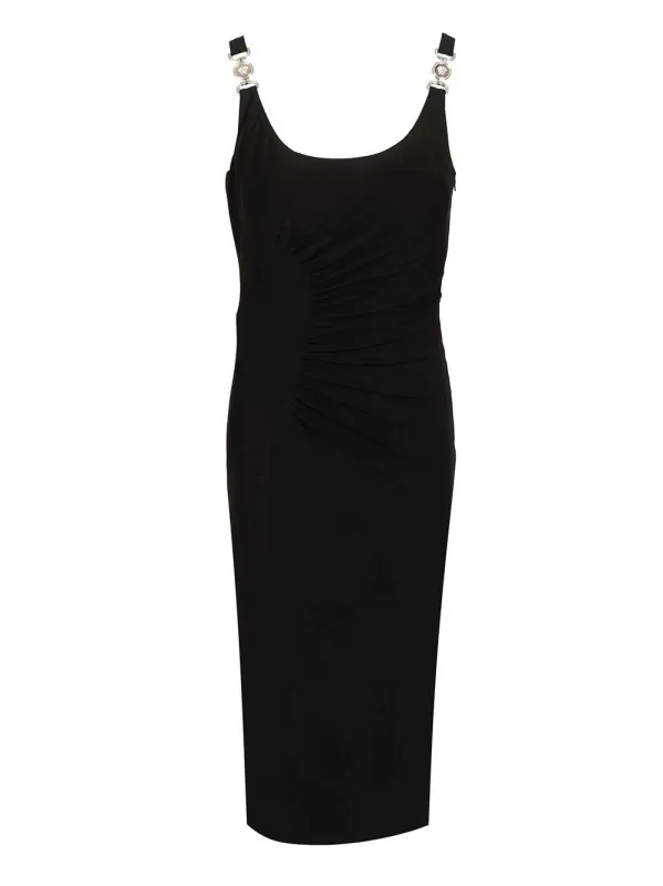 Draped Sleeveless Midi Dress Dresses Black sold by Wanan Luxury