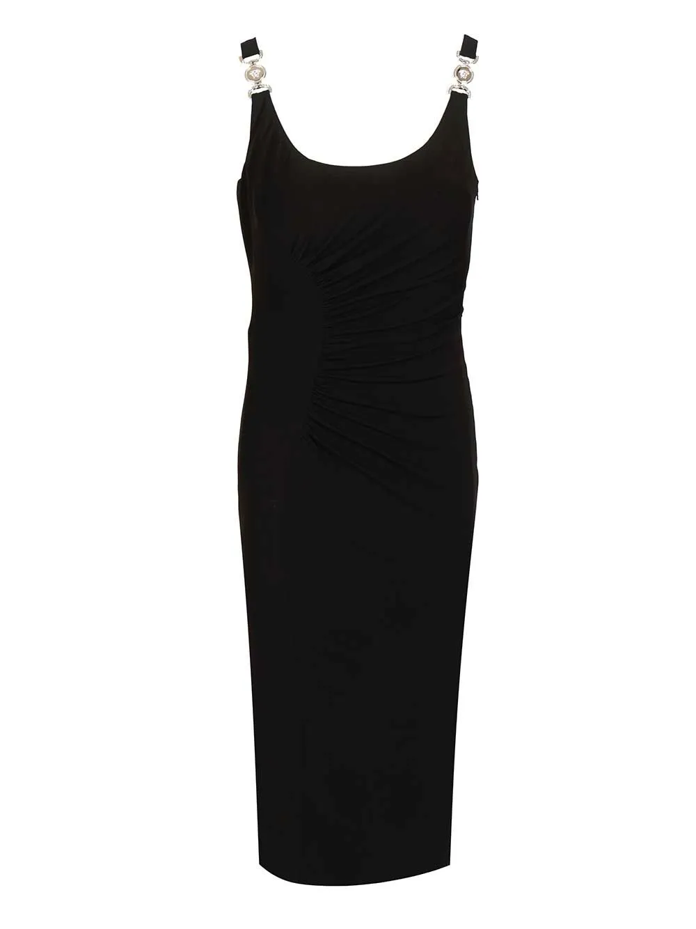 Draped Sleeveless Midi Dress Dresses Black sold by Wanan Luxury