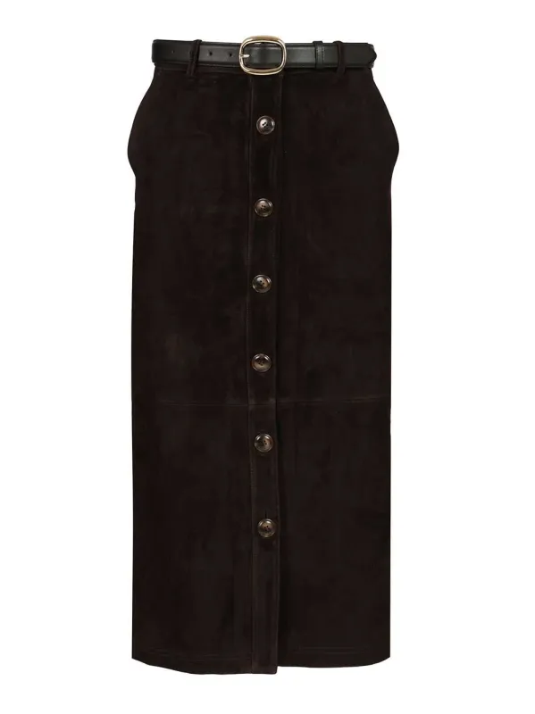 Midi Skirt Skirts Brown sold by Wanan Luxury