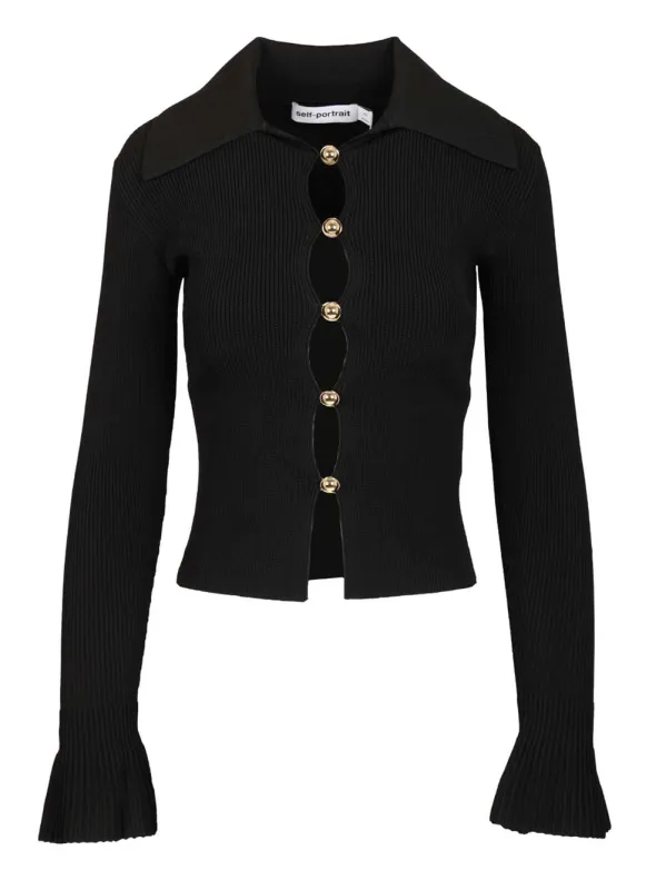 Button-Up Sweater Knitwear Black sold by Wanan Luxury