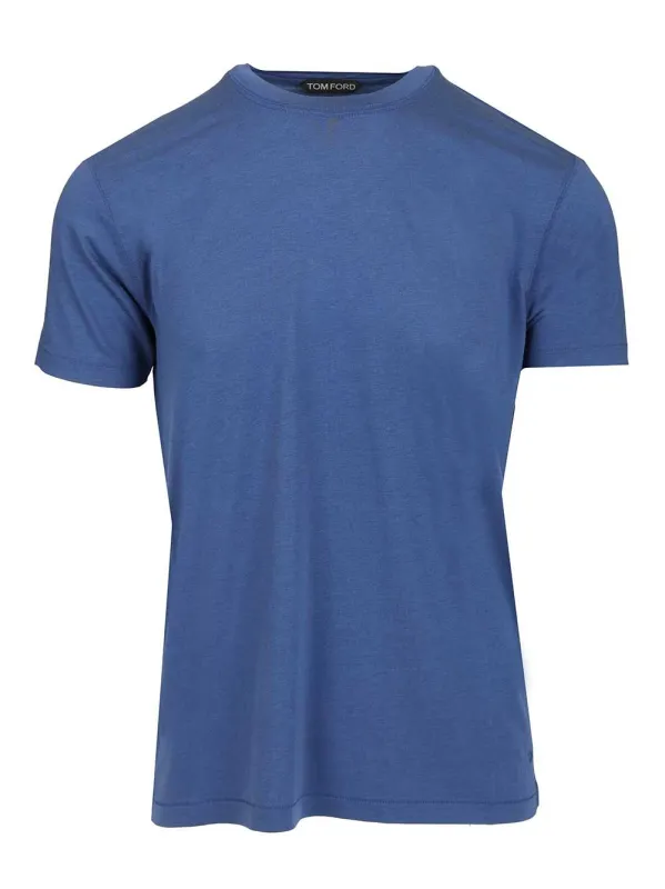 Crew Neck T-Shirt Blue sold by Wanan Luxury