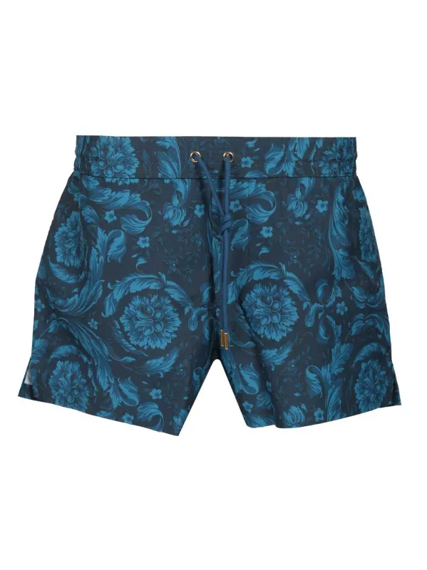 Nylon Swim Shorts Swimwear Blue made by Versace