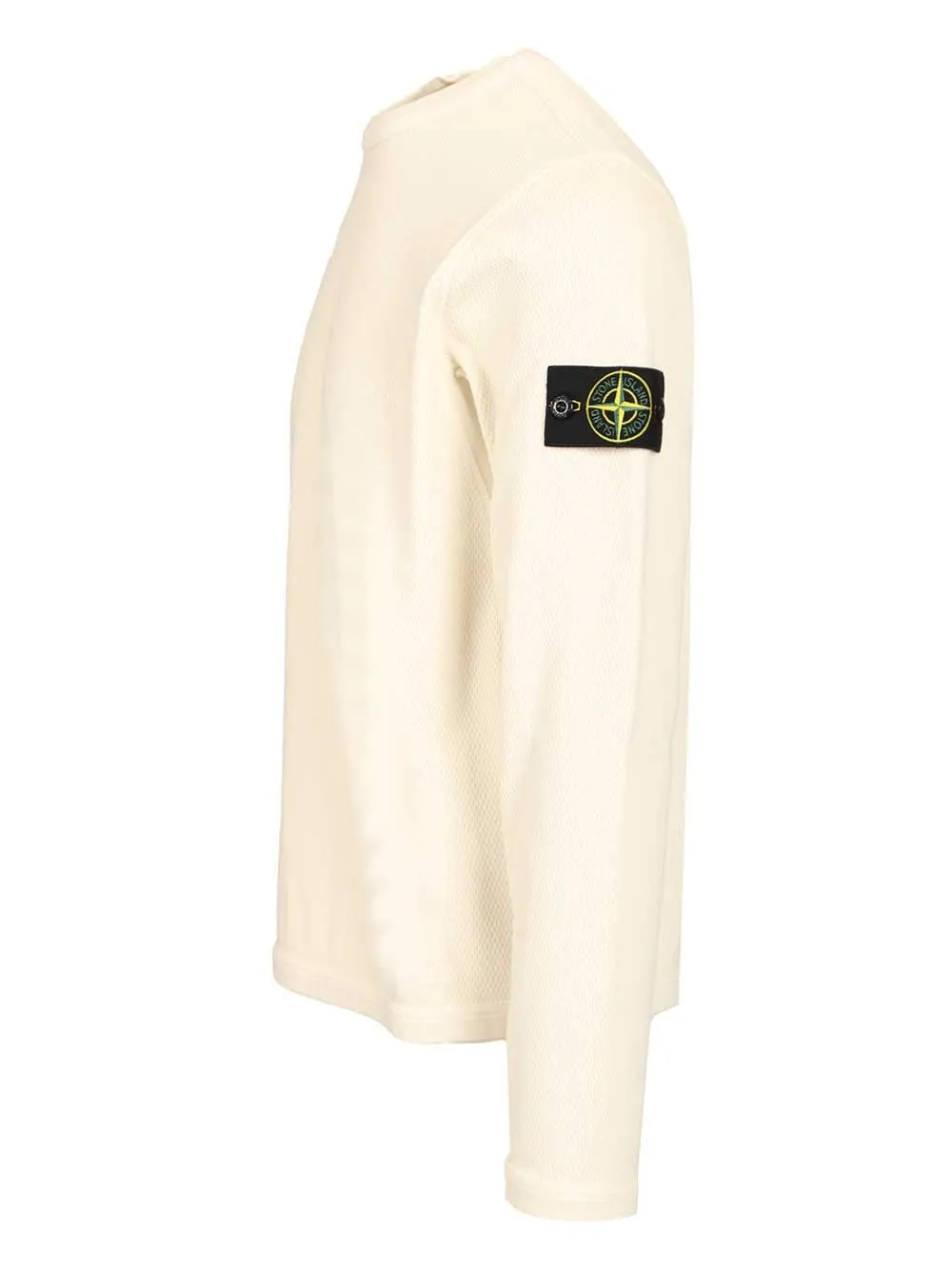 Mesh Stitch Organic Cotton Fleece T-Shirt White sold by Wanan Luxury product image thumbnail 3