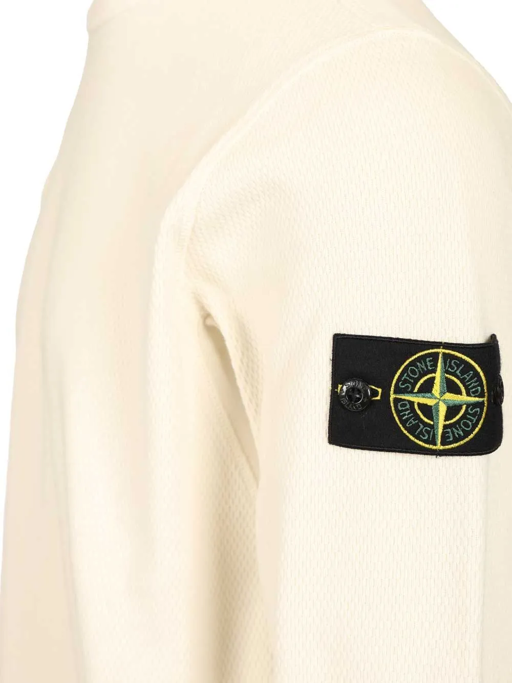 Mesh Stitch Organic Cotton Fleece T-Shirt White sold by Wanan Luxury product image thumbnail 4