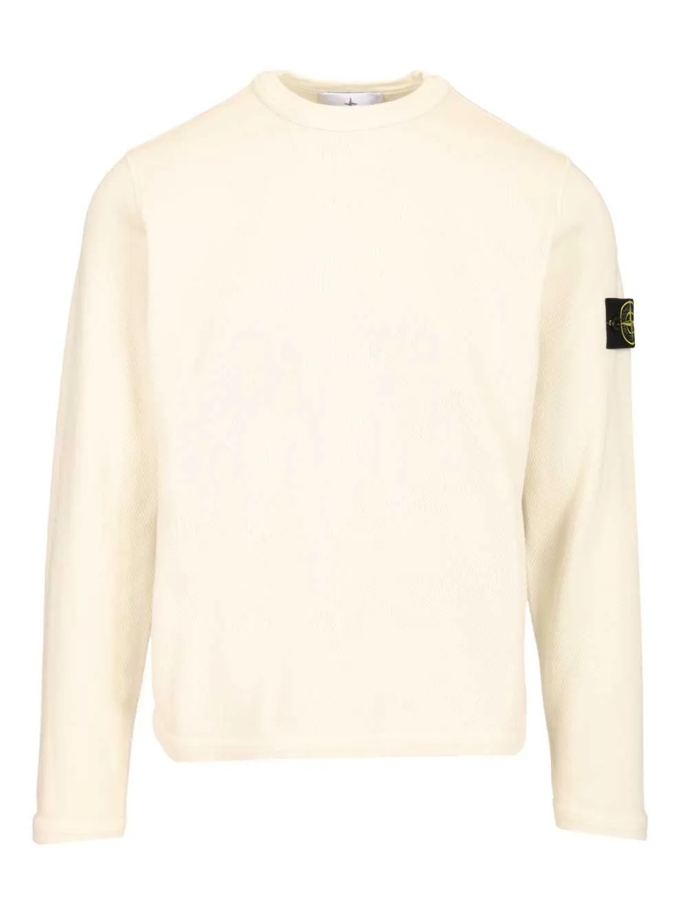 Mesh Stitch Organic Cotton Fleece T-Shirt White sold by Wanan Luxury