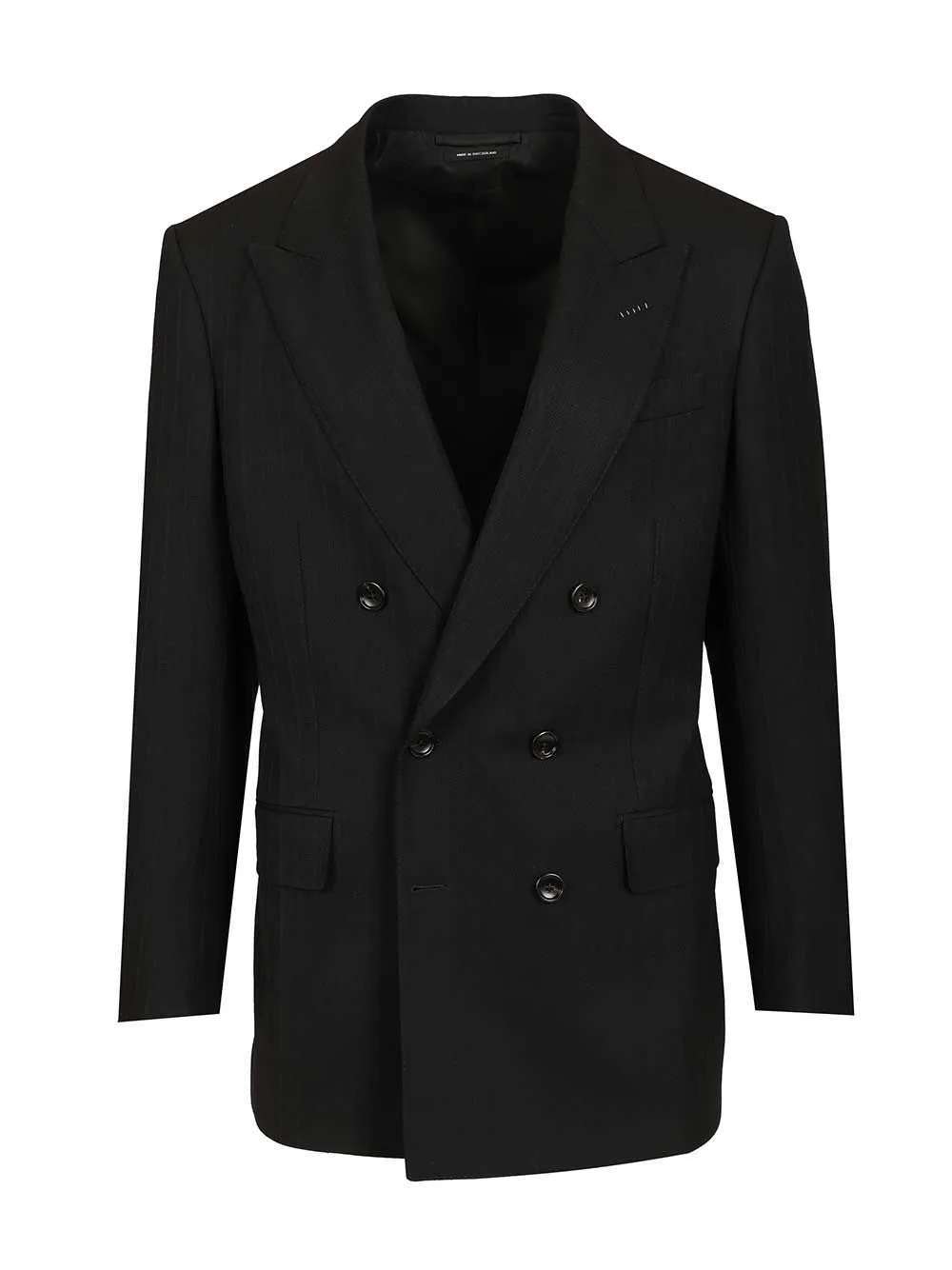 Double-Breasted Wool Blazer Jackets Black sold by Wanan Luxury