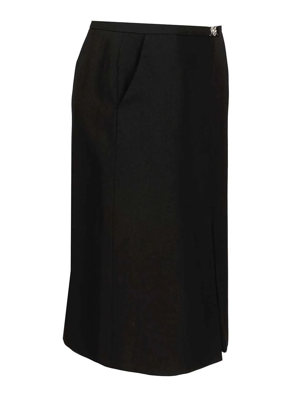 Midi Skirt In Double Wool CrêPe Skirts Black sold by Wanan Luxury product image thumbnail 3