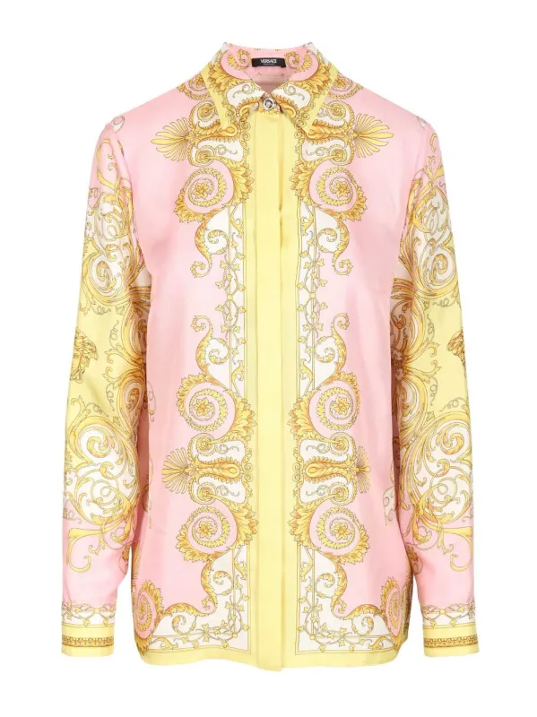 Formal Shirt With Baroque Print Shirts Rose sold by Wanan Luxury