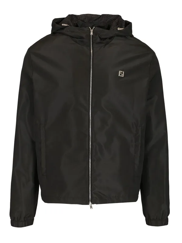Blouson In Black Technical Fabric Jackets Black made by Fendi