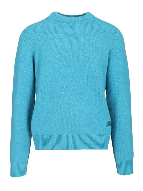 Cashmere Pullover Knitwear Light Blue made by Burberry