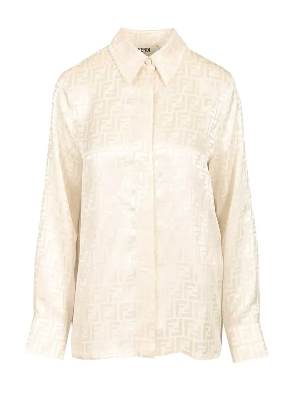 Ff Silk Shirt Shirts Beige sold by Wanan Luxury