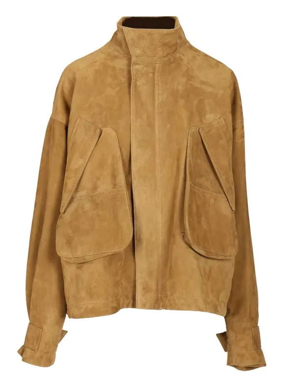 Leather Bomber Jacket Jackets Beige sold by Wanan Luxury