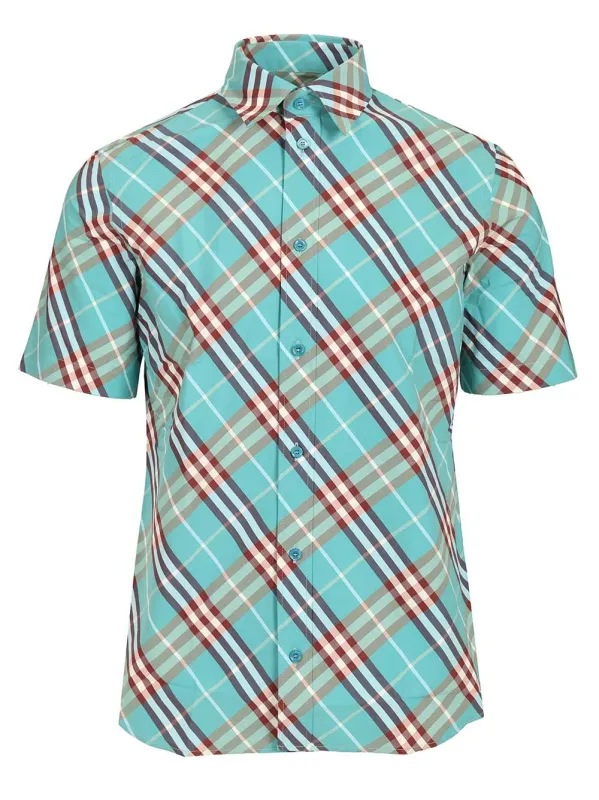 Short-Sleeved Cotton Shirt T-Shirt Light Blue sold by Wanan Luxury