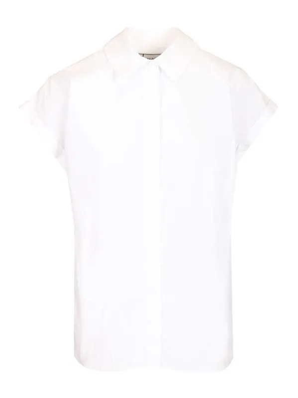 Relaxed Sleeveless Shirt Shirts White sold by Wanan Luxury