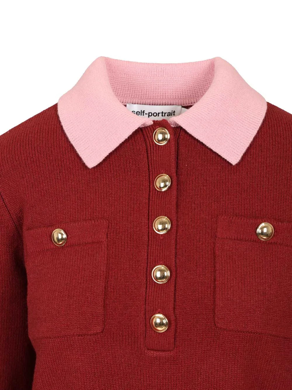 Contrast Collar Jumper Knitwear Bordeaux sold by Wanan Luxury product image thumbnail 4