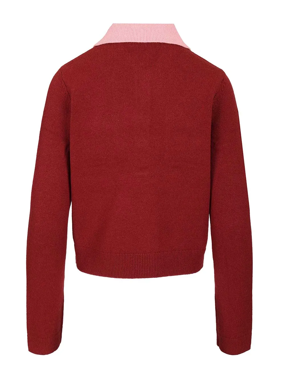 Contrast Collar Jumper Knitwear Bordeaux sold by Wanan Luxury product image thumbnail 2