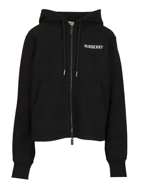 Cotton Hoodie Knitwear Black made by Burberry