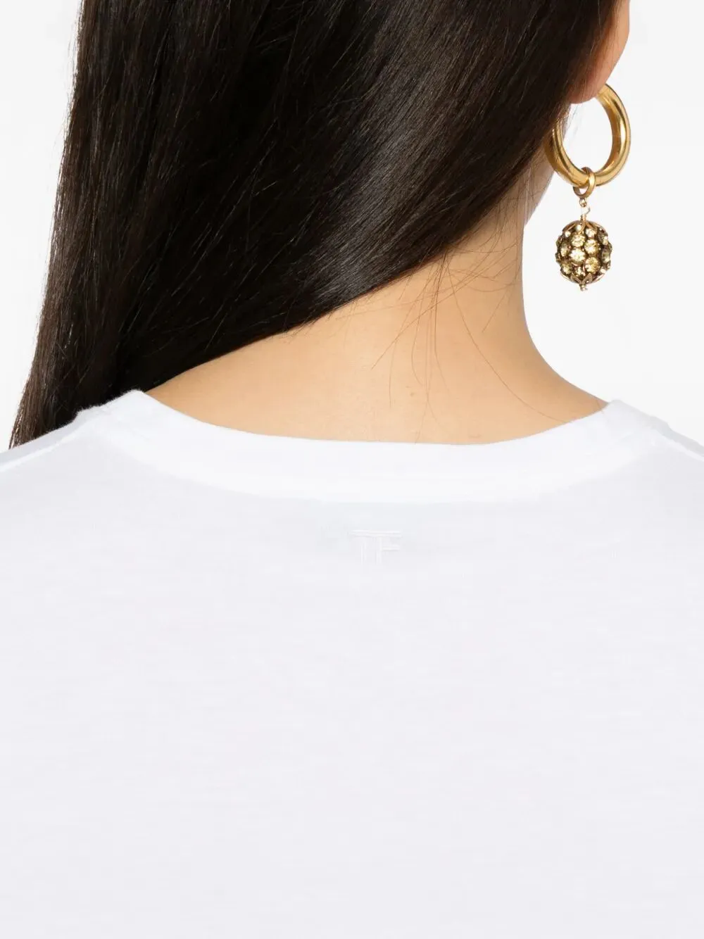 Cotton T-Shirt With Tf Logo Embroidery sold by Wanan Luxury product image thumbnail 3