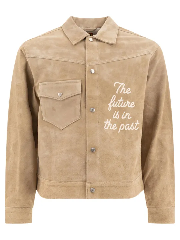 Suede Leather Jacket Jackets And Coats Beige sold by Wanan Luxury