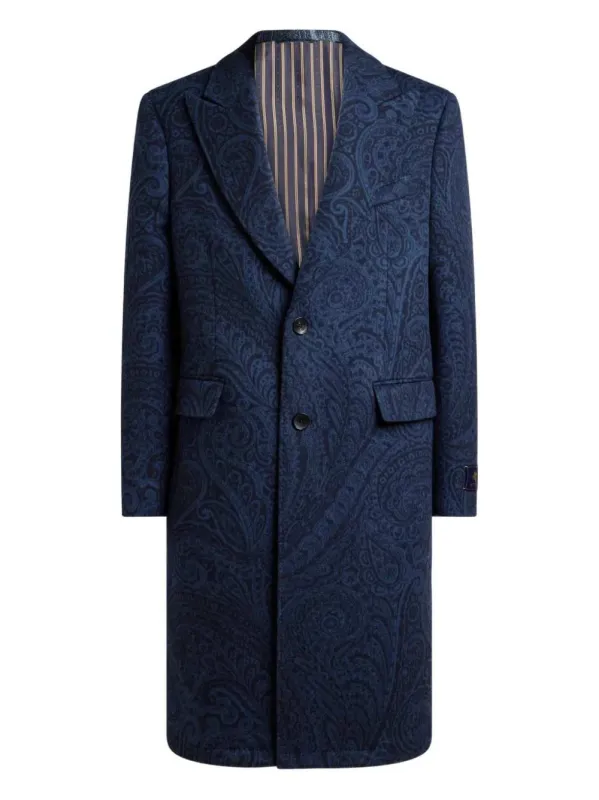 Jacquard Paisley Print Coat made by Etro