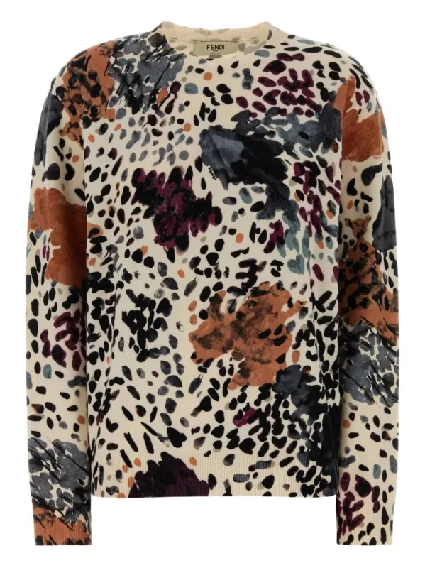Wool And Cashmere Falena-Print Pullover made by Fendi