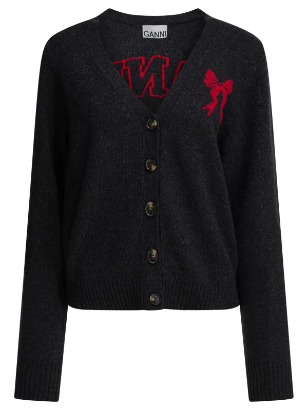 Wool Blend Cardigan Knitwear Black sold by Wanan Luxury