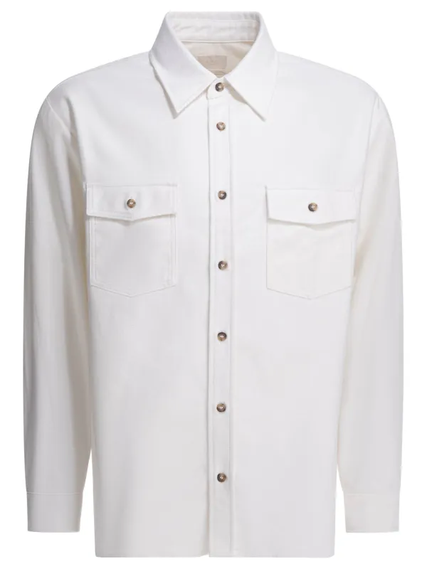 Cotton Overshirt Jacket Jackets And Coats White sold by Wanan Luxury