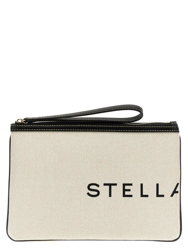 Logo Bag Clutch Beige made by Stella McCartney