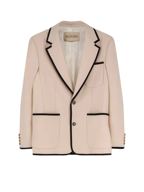 Single-Breasted Virgin Wool Blazer made by Valentino